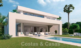 Nuevas villas de lujo modernistas en venta en un complejo de golf de 5 estrellas en Mijas, Costa del Sol 53389 