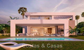 Nuevas villas de lujo modernistas en venta en un complejo de golf de 5 estrellas en Mijas, Costa del Sol 53392 