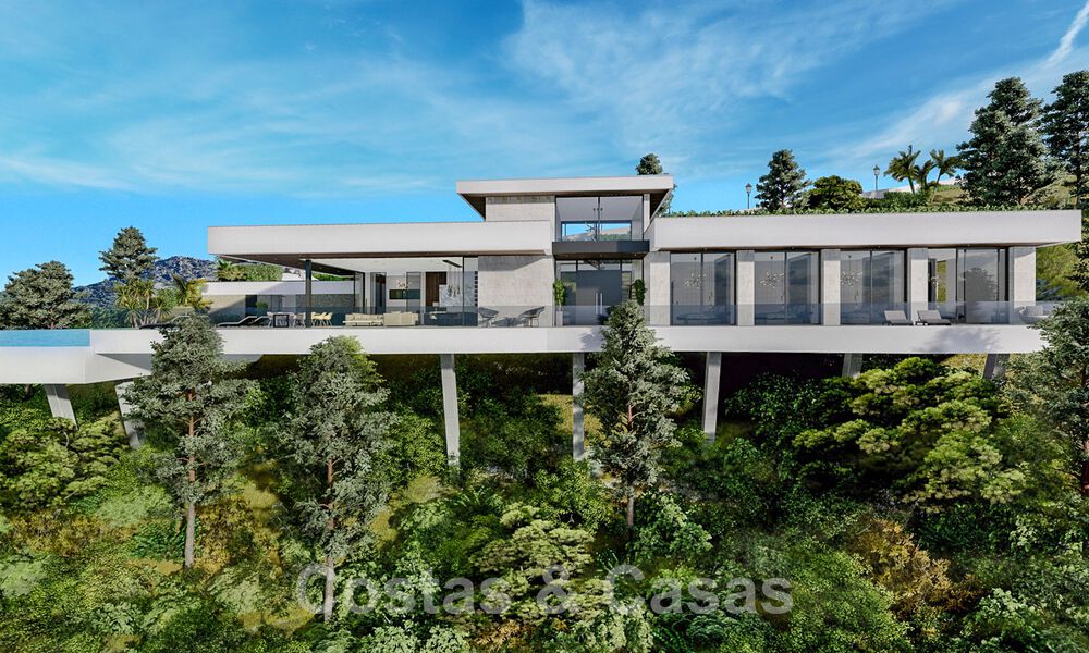Villa de lujo vanguardista de diseño ultramoderno en venta con impresionantes vistas al mar y a la montaña en Benahavis - Marbella 52066