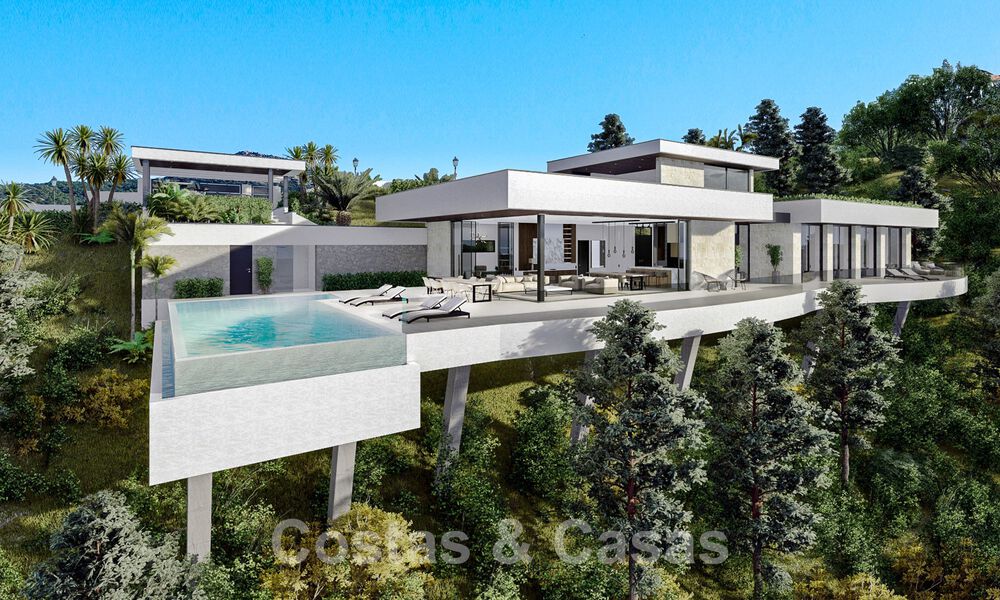 Villa de lujo vanguardista de diseño ultramoderno en venta con impresionantes vistas al mar y a la montaña en Benahavis - Marbella 52067