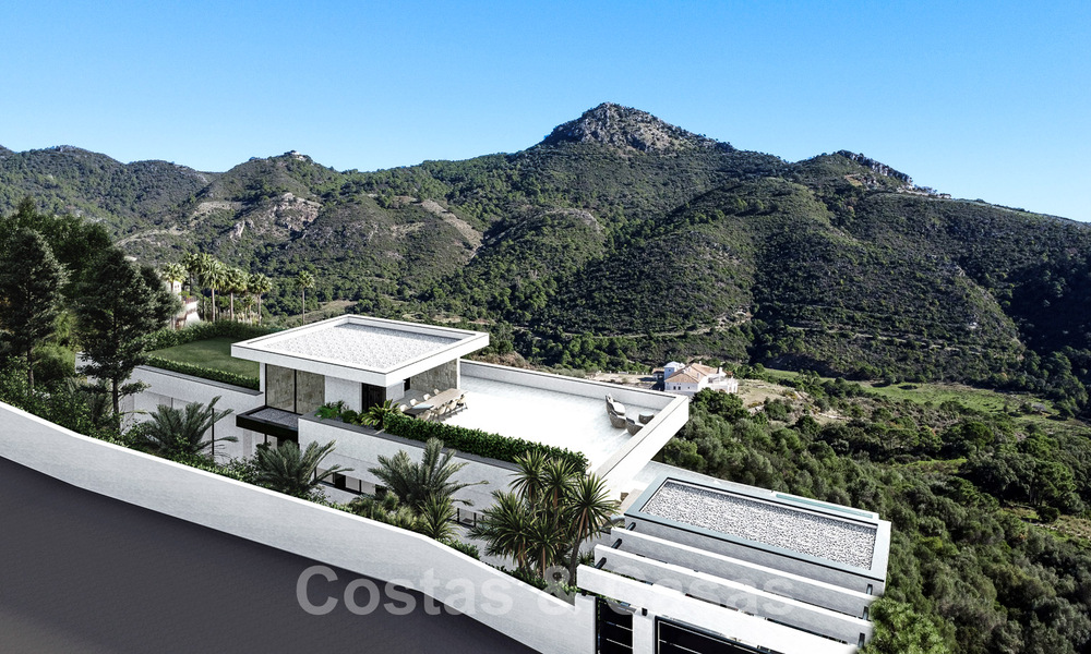 Villa de lujo vanguardista de diseño ultramoderno en venta con impresionantes vistas al mar y a la montaña en Benahavis - Marbella 52070