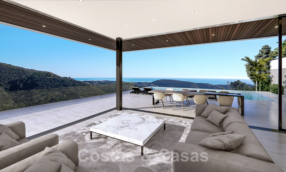 Villa de lujo vanguardista de diseño ultramoderno en venta con impresionantes vistas al mar y a la montaña en Benahavis - Marbella 52073