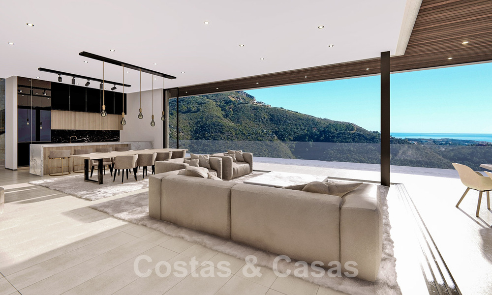 Villa de lujo vanguardista de diseño ultramoderno en venta con impresionantes vistas al mar y a la montaña en Benahavis - Marbella 52074