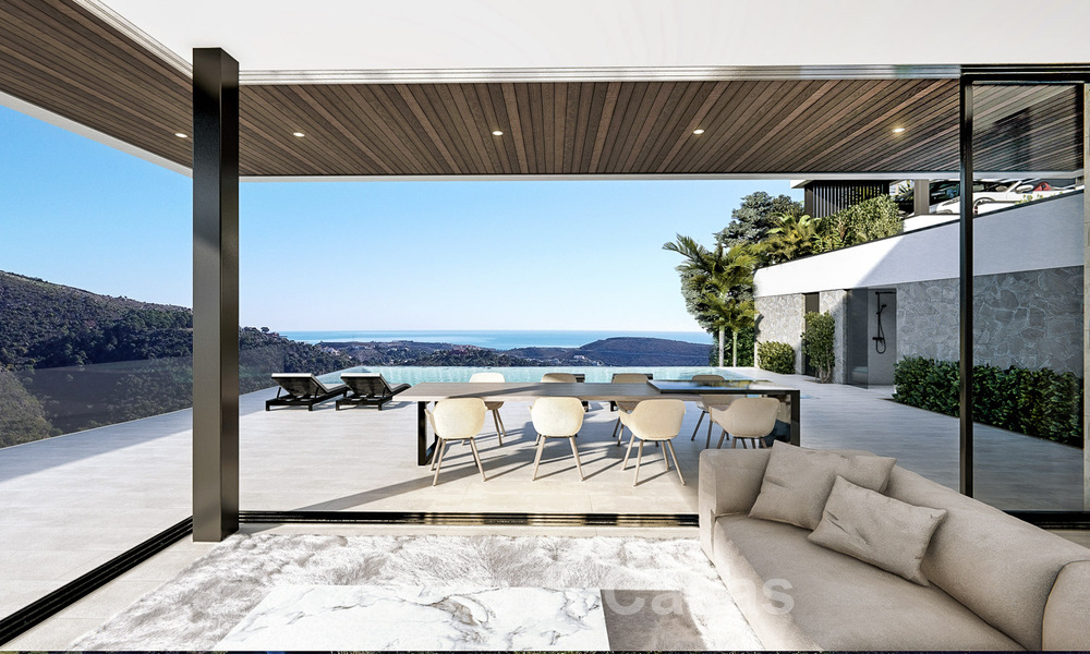 Villa de lujo vanguardista de diseño ultramoderno en venta con impresionantes vistas al mar y a la montaña en Benahavis - Marbella 52076