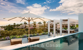 Nuevo proyecto de apartamentos de prestigio en venta con piscina privada junto al campo de golf en Marbella Este 52422 