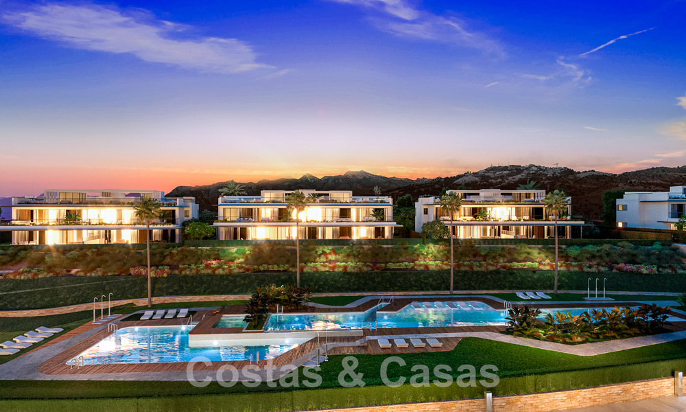 Nuevo proyecto de apartamentos de prestigio en venta con piscina privada junto al campo de golf en Marbella Este 52426