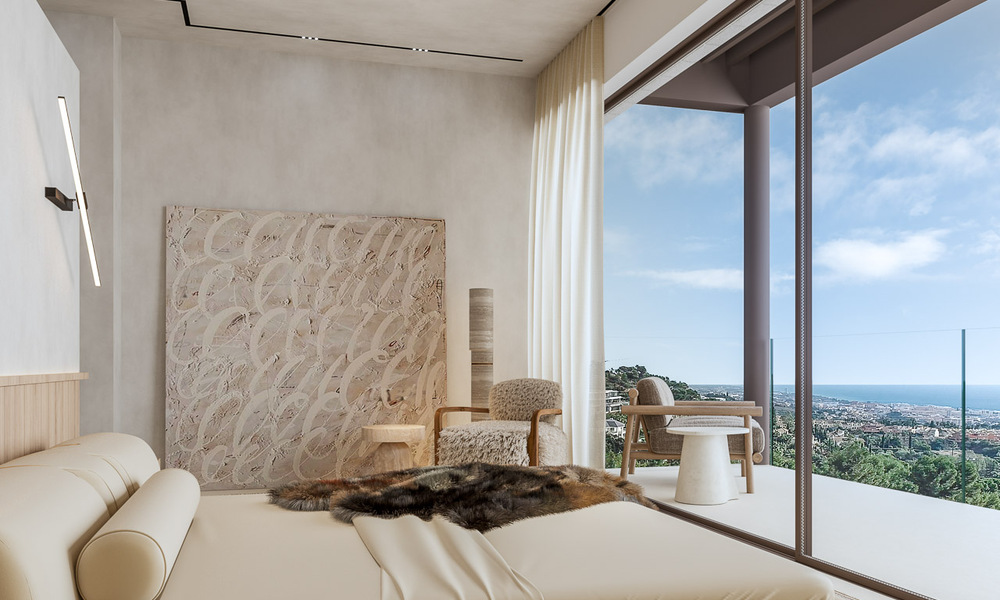 Nuevo proyecto con 5 innovadoras villas de diseño arquitectónico en venta con vistas panorámicas al mar en Cascada de Camoján en Marbella 53075