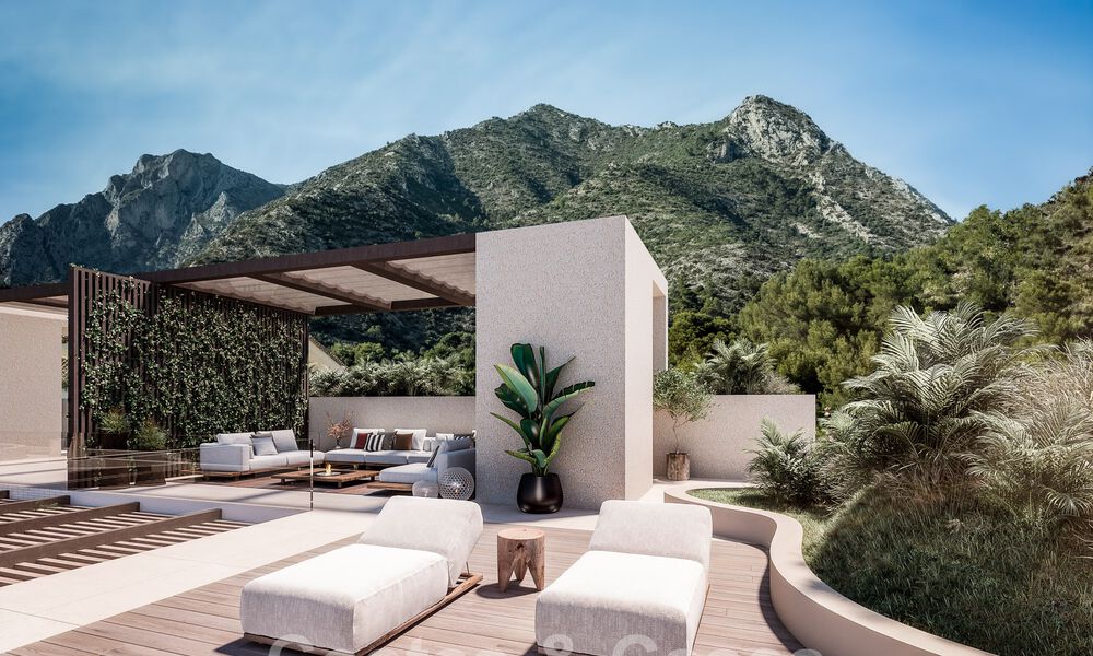 Nuevo proyecto con 6 innovadoras villas de diseño arquitectónico en venta con vistas panorámicas al mar en Cascada de Camoján en Marbella 53084