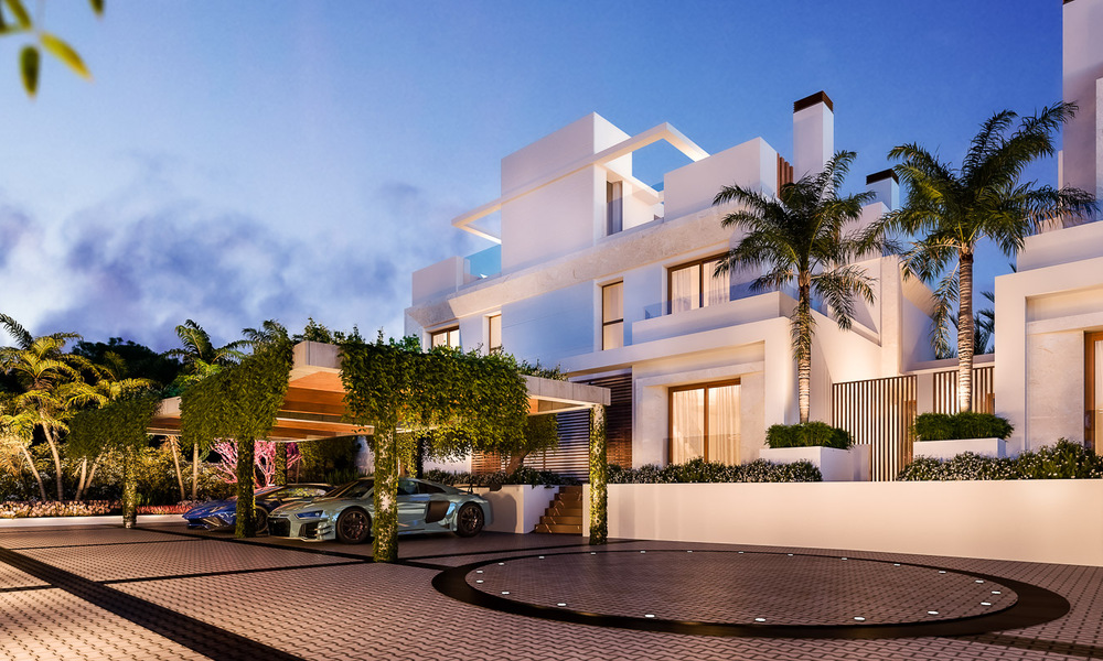 Exclusivo proyecto con 4 villas pareadas de lujo en venta, en primera línea de playa, en Marbella Este. ¡Gran descuento para la última villa! 53347