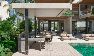 Nuevo proyecto! Villas de lujo ultramodernas en venta con diseño exterior balinés, en primera línea de playa cerca de San Pedro, Marbella 53397 