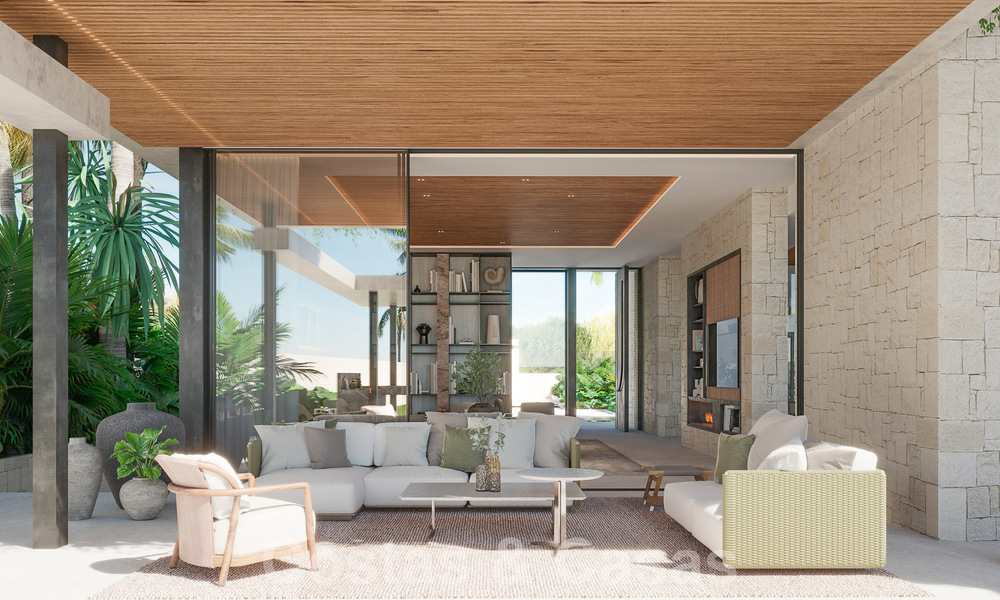 Nuevo proyecto! Villas de lujo ultramodernas en venta con diseño exterior balinés, en primera línea de playa cerca de San Pedro, Marbella 53398