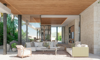 Nuevo proyecto! Villas de lujo ultramodernas en venta con diseño exterior balinés, en primera línea de playa cerca de San Pedro, Marbella 53398 