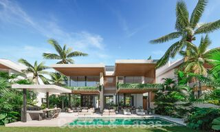 Nuevo proyecto! Villas de lujo ultramodernas en venta con diseño exterior balinés, en primera línea de playa cerca de San Pedro, Marbella 53401 