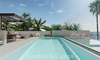 Nuevo proyecto! Villas de lujo ultramodernas en venta con diseño exterior balinés, en primera línea de playa cerca de San Pedro, Marbella 53408 