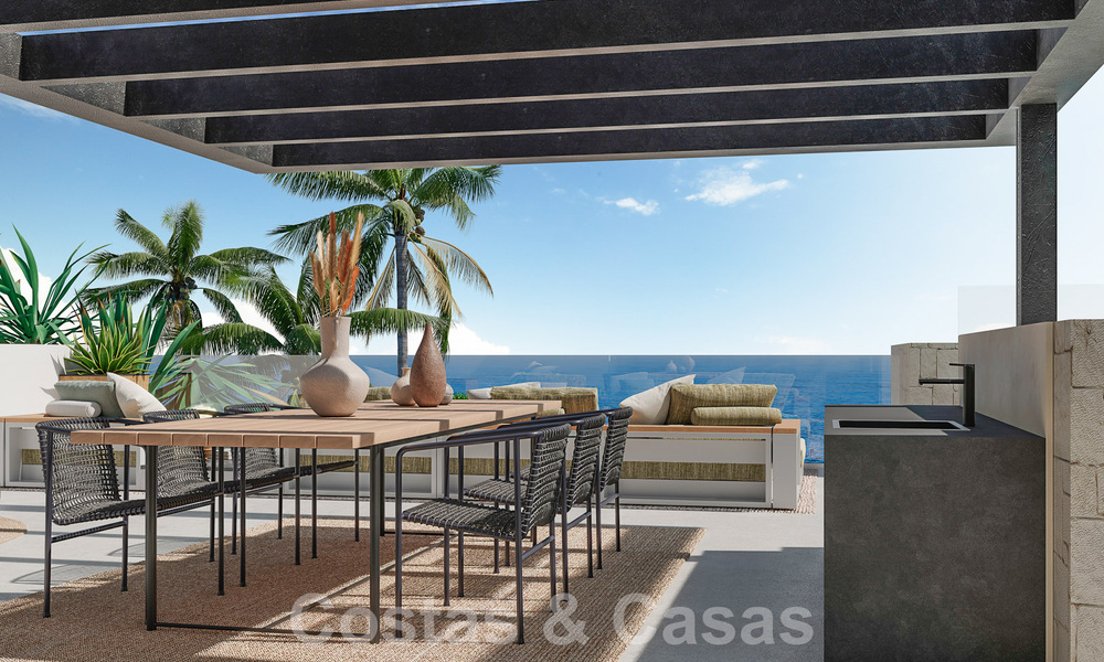 Nuevo proyecto! Villas de lujo ultramodernas en venta con diseño exterior balinés, en primera línea de playa cerca de San Pedro, Marbella 53409