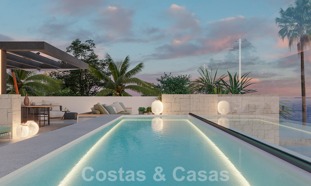 Nuevo proyecto! Villas de lujo ultramodernas en venta con diseño exterior balinés, en primera línea de playa cerca de San Pedro, Marbella 53412