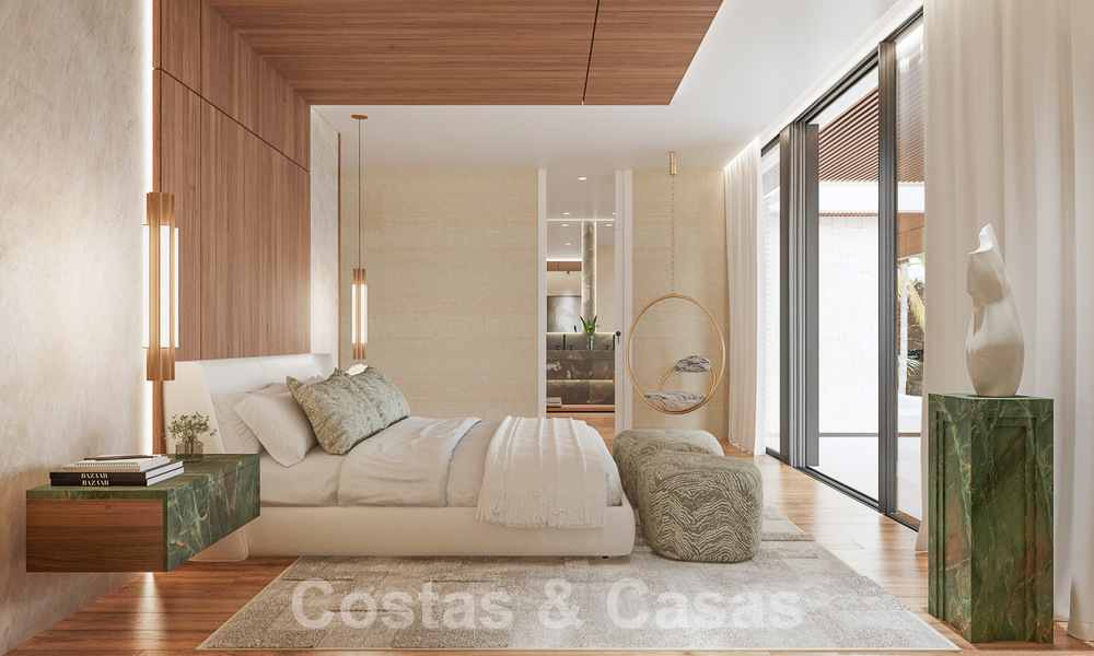 Nuevo proyecto! Villas de lujo ultramodernas en venta con diseño exterior balinés, en primera línea de playa cerca de San Pedro, Marbella 53414