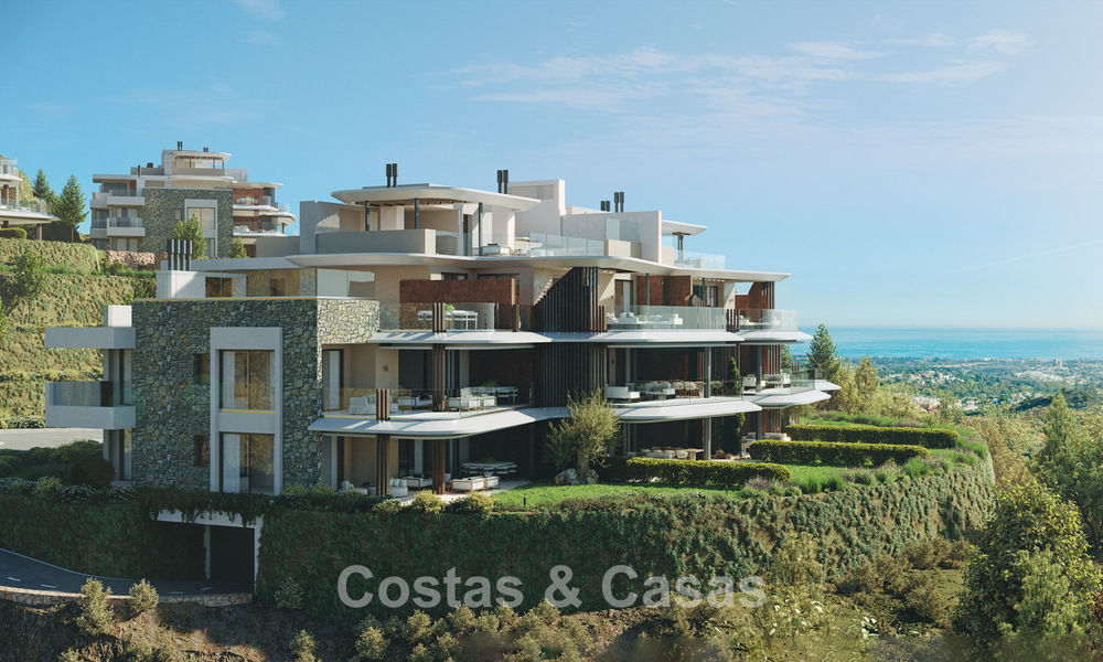 Apartamentos de lujo con diseño innovador en venta en un gran resort de naturaleza y golf en Marbella - Benahavis 54741