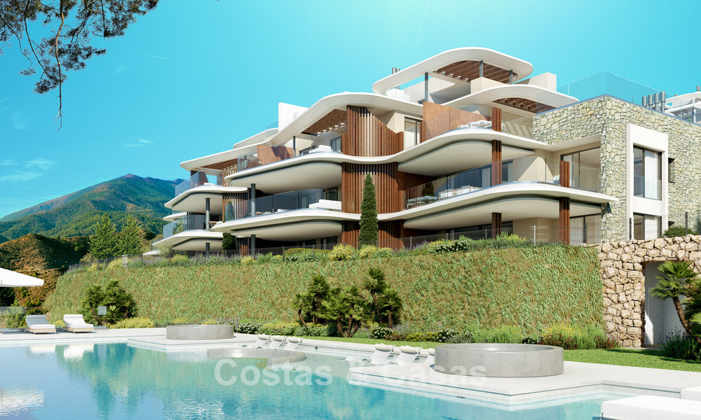 Apartamentos de lujo con diseño innovador en venta en un gran resort de naturaleza y golf en Marbella - Benahavis 54752