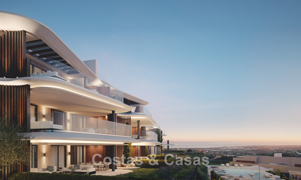 Apartamentos de lujo con diseño innovador en venta en un gran resort de naturaleza y golf en Marbella - Benahavis 54755