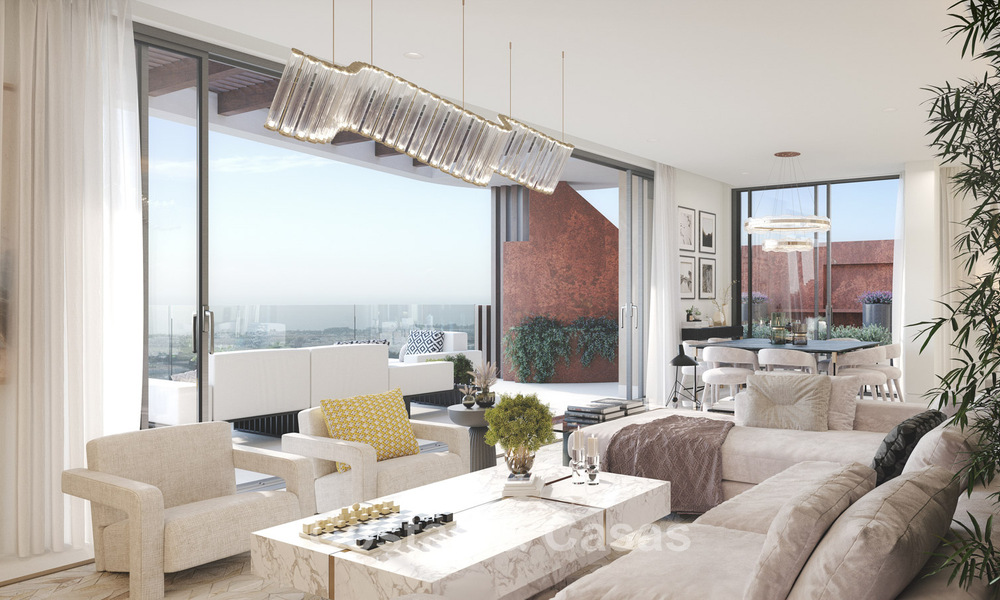 Apartamentos de lujo con diseño innovador en venta en un gran resort de naturaleza y golf en Marbella - Benahavis 54759