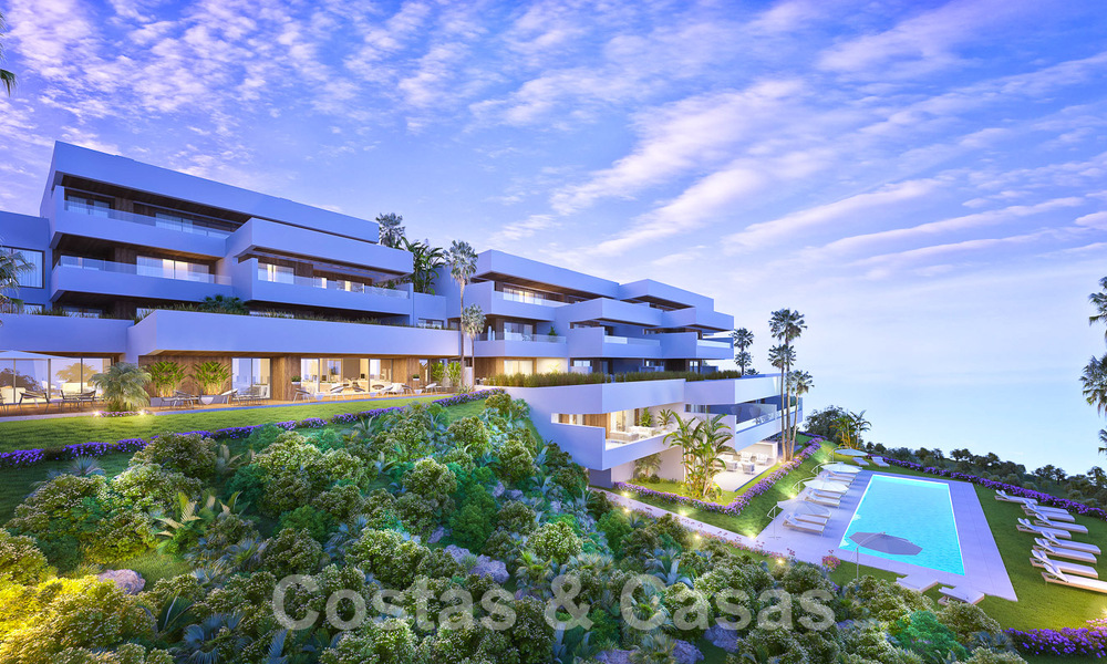 Apartamentos modernos de lujo de nueva construcción con vistas al mar en venta, a unos minutos del centro de Marbella 55398
