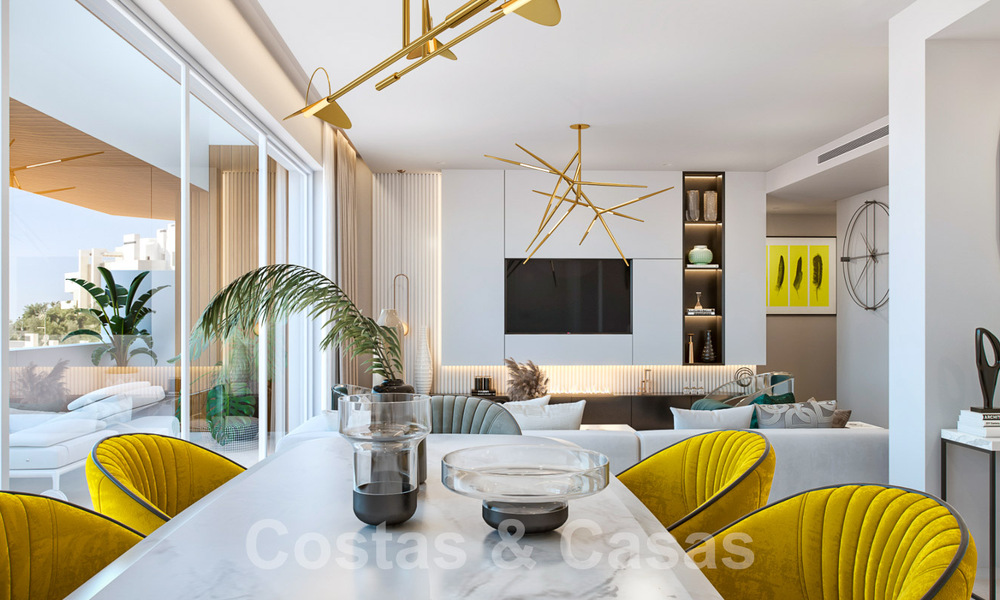 Apartamentos modernos de lujo de nueva construcción con vistas al mar en venta, a unos minutos del centro de Marbella 55399