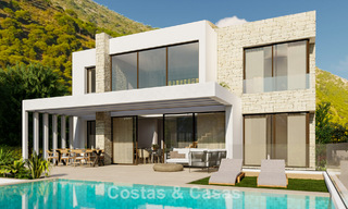 Villa de lujo energéticamente eficiente sobre plano en venta con vistas panorámicas al mar en Mijas, Costa del Sol 56245 