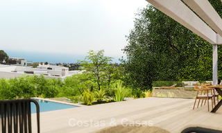Villa de lujo energéticamente eficiente sobre plano en venta con vistas panorámicas al mar en Mijas, Costa del Sol 56250 