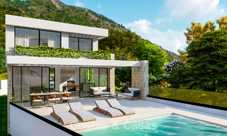 Villa de lujo sostenible sobre plano en venta con magníficas vistas al mar en Mijas, Costa del Sol 56258 
