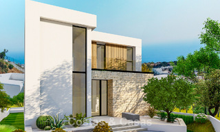 Villa de lujo sostenible sobre plano en venta con magníficas vistas al mar en Mijas, Costa del Sol 56259 