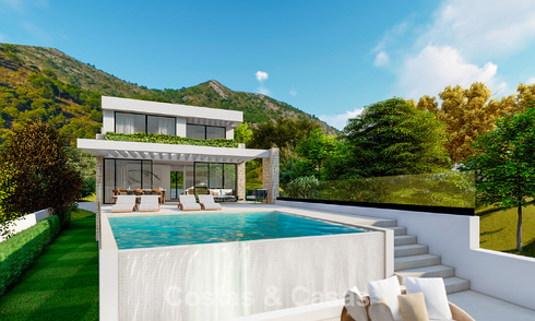 Villa de lujo sostenible sobre plano en venta con magníficas vistas al mar en Mijas, Costa del Sol 56261
