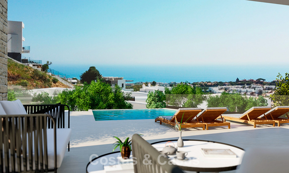 Villa de lujo sostenible sobre plano en venta con magníficas vistas al mar en Mijas, Costa del Sol 56263