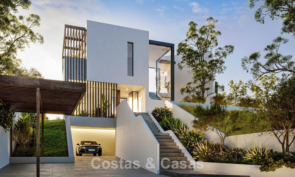 Elegante villa sobre plano en venta con vistas panorámicas al mar en Mijas, Costa del Sol 56265