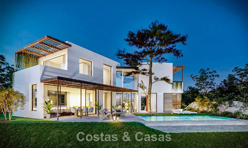 Elegante villa sobre plano en venta con vistas panorámicas al mar en Mijas, Costa del Sol 56266