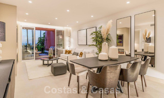 Apartamento con jardín en venta con vistas abiertas al mar en un emblemático complejo de playa en la Nueva Milla de Oro entre San Pedro y Estepona 57951 