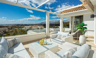 Villa de lujo mediterránea con vistas panorámicas al mar en venta en el valle del golf de Nueva Andalucia en Marbella 59106 