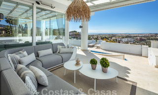 Villa de lujo mediterránea con vistas panorámicas al mar en venta en el valle del golf de Nueva Andalucia en Marbella 59126 