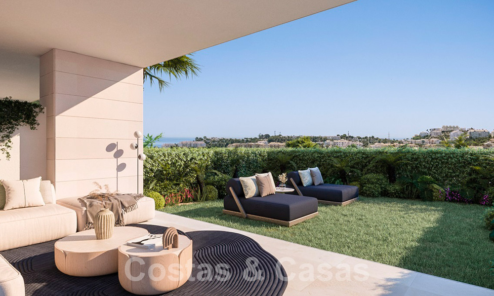 Apartamentos modernos en primera línea de golf con vistas al mar en venta en Mijas - Costa del Sol 59480