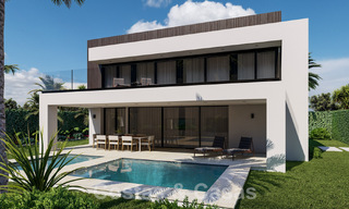 Villas ecológicas de nueva construcción en venta con vistas panorámicas al mar en Mijas, Costa del Sol 60045 