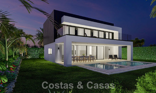 Villas ecológicas de nueva construcción en venta con vistas panorámicas al mar en Mijas, Costa del Sol 60057 