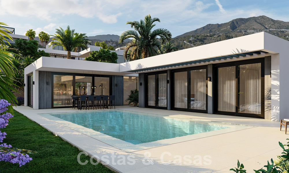 Villas ecológicas de nueva construcción en venta con vistas panorámicas al mar en Mijas, Costa del Sol 60064