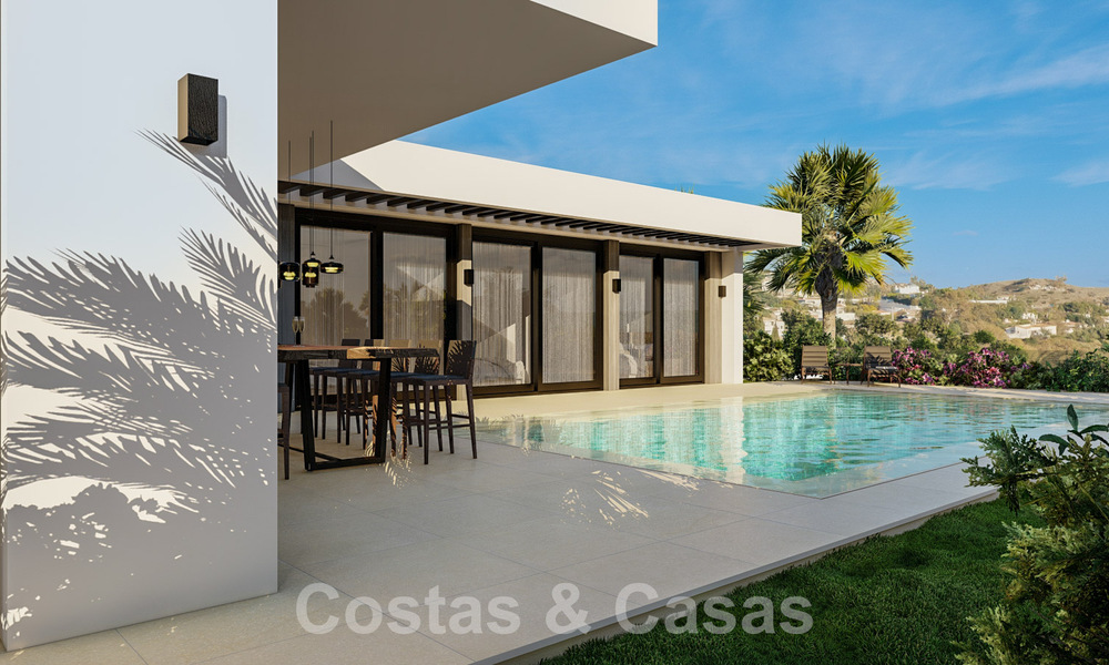Villas ecológicas de nueva construcción en venta con vistas panorámicas al mar en Mijas, Costa del Sol 60065
