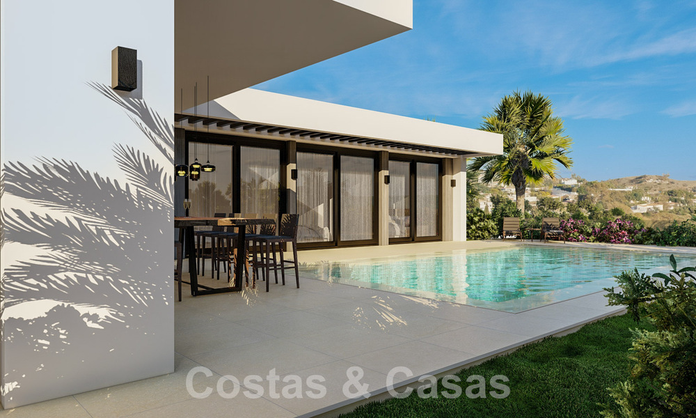 Villas ecológicas de nueva construcción en venta con vistas panorámicas al mar en Mijas, Costa del Sol 60065