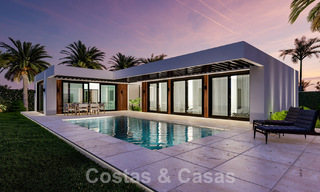 Villas ecológicas de nueva construcción en venta con vistas panorámicas al mar en Mijas, Costa del Sol 60070 