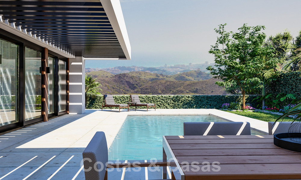 Villas ecológicas de nueva construcción en venta con vistas panorámicas al mar en Mijas, Costa del Sol 60075