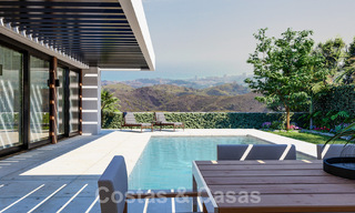 Villas ecológicas de nueva construcción en venta con vistas panorámicas al mar en Mijas, Costa del Sol 60075 