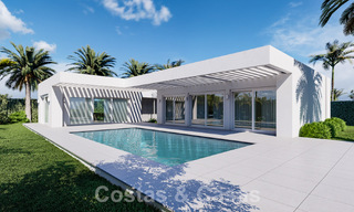 Villas ecológicas de nueva construcción en venta con vistas panorámicas al mar en Mijas, Costa del Sol 60079 