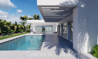 Villas ecológicas de nueva construcción en venta con vistas panorámicas al mar en Mijas, Costa del Sol 60082 