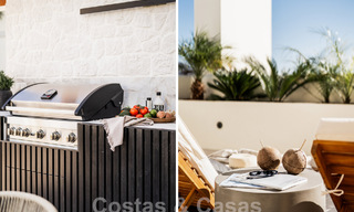 Ático reformado de calidad en venta con acogedora terraza y vistas al mar en Nueva Andalucia, Marbella 61173 